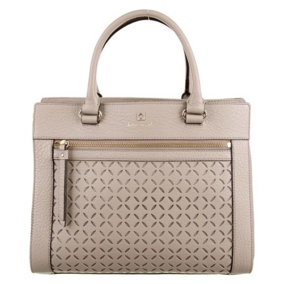 Kate Spade Perri Lane Romy Shoulder Handle Bag Leather Beige - Picture 1 of 11